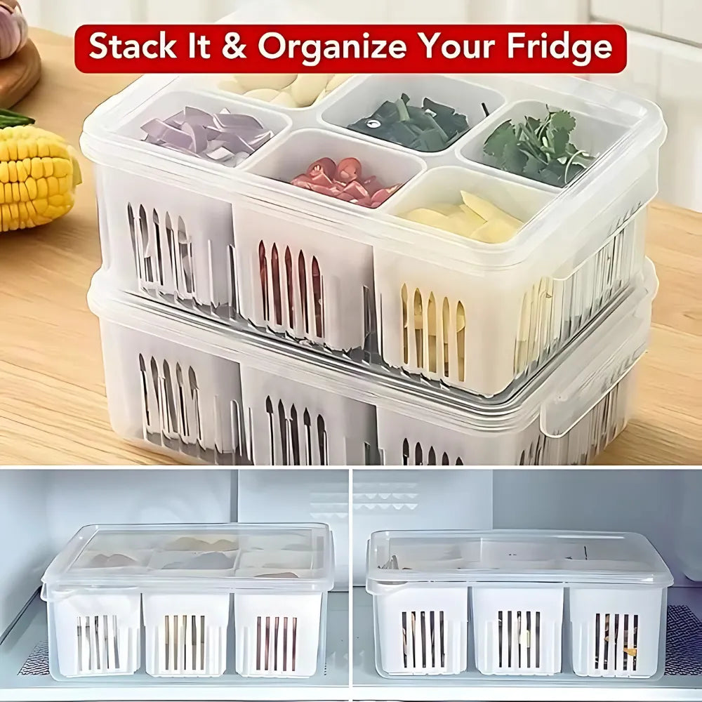 Food Storage Box With Lid and 6 Compartments