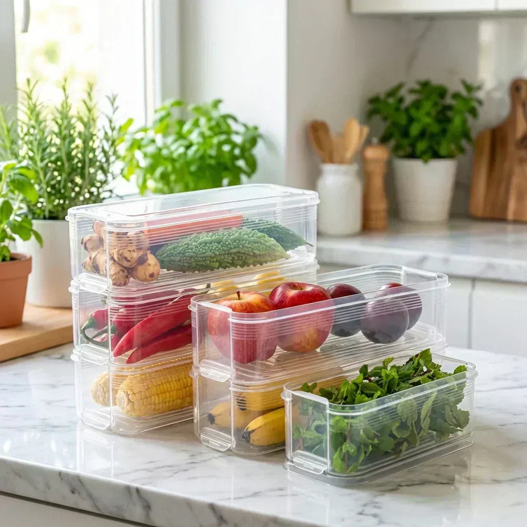 Best fridge organizer with lid stackable 3pcs - food storage containers | 2026 | fast shipping