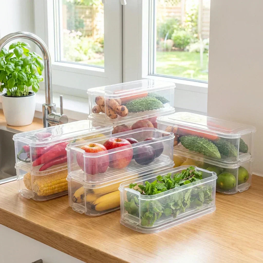 Best fridge organizer with lid stackable 3pcs - food storage containers | 2026 | fast shipping