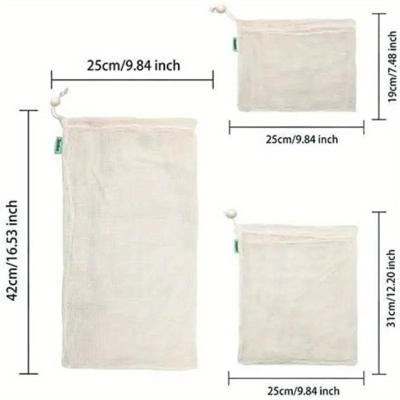 Fruit Bags For Vegetables And Fruits Reusable (Pack of 6) Home Accessories