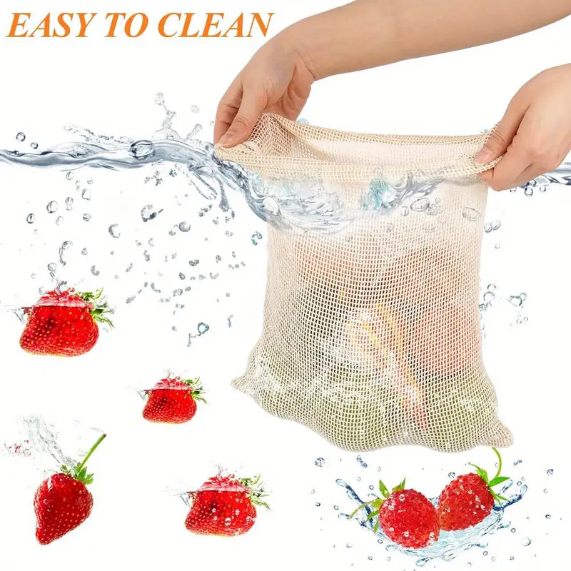 Fruit Bags For Vegetables And Fruits Reusable (Pack of 6) Home Accessories