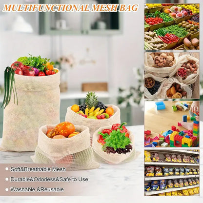 Fruit Bags For Vegetables And Fruits Reusable (Pack of 6) Home Accessories