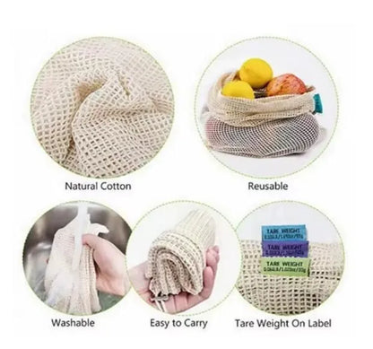 Fruit Bags For Vegetables And Fruits Reusable (Pack of 6) Home Accessories