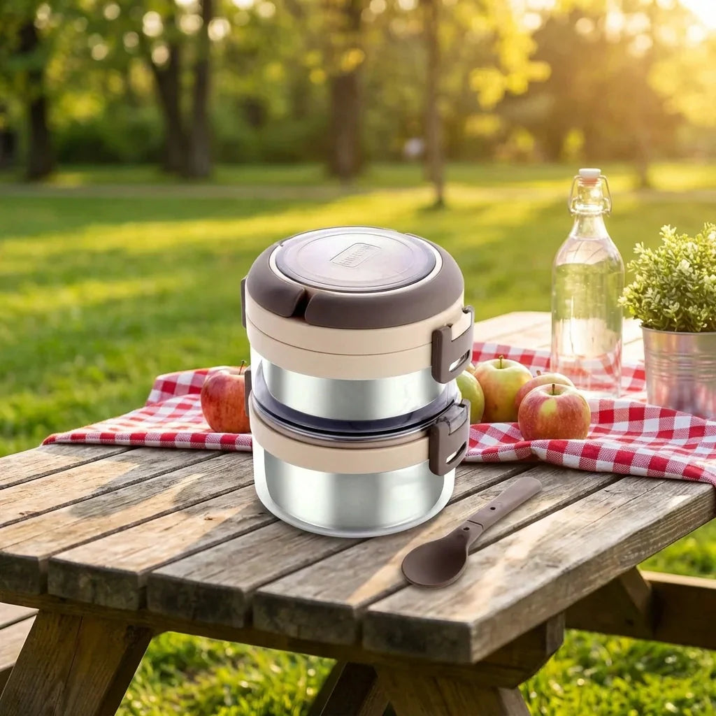 Best ganesh steko-2 double layer stainless steel insulated lunch box set - 2026 | fast shipping