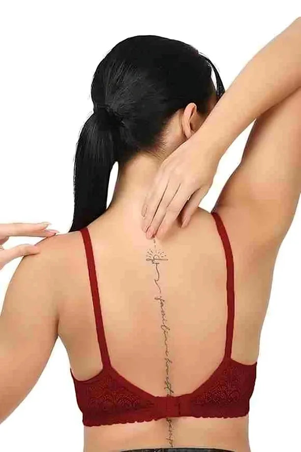 Girls Full Coverage Non Padded Net Bra (Pack of 2)