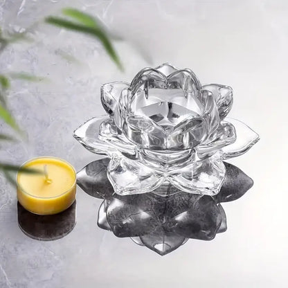 Glass Lotus Flower Tea Light Home Accessories