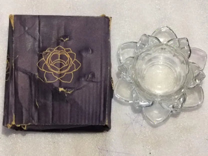 Glass Lotus Flower Tea Light Home Accessories