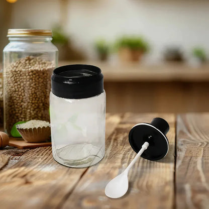 Glass Oil Dispenser & Spice Jar Set – 5 Pcs
