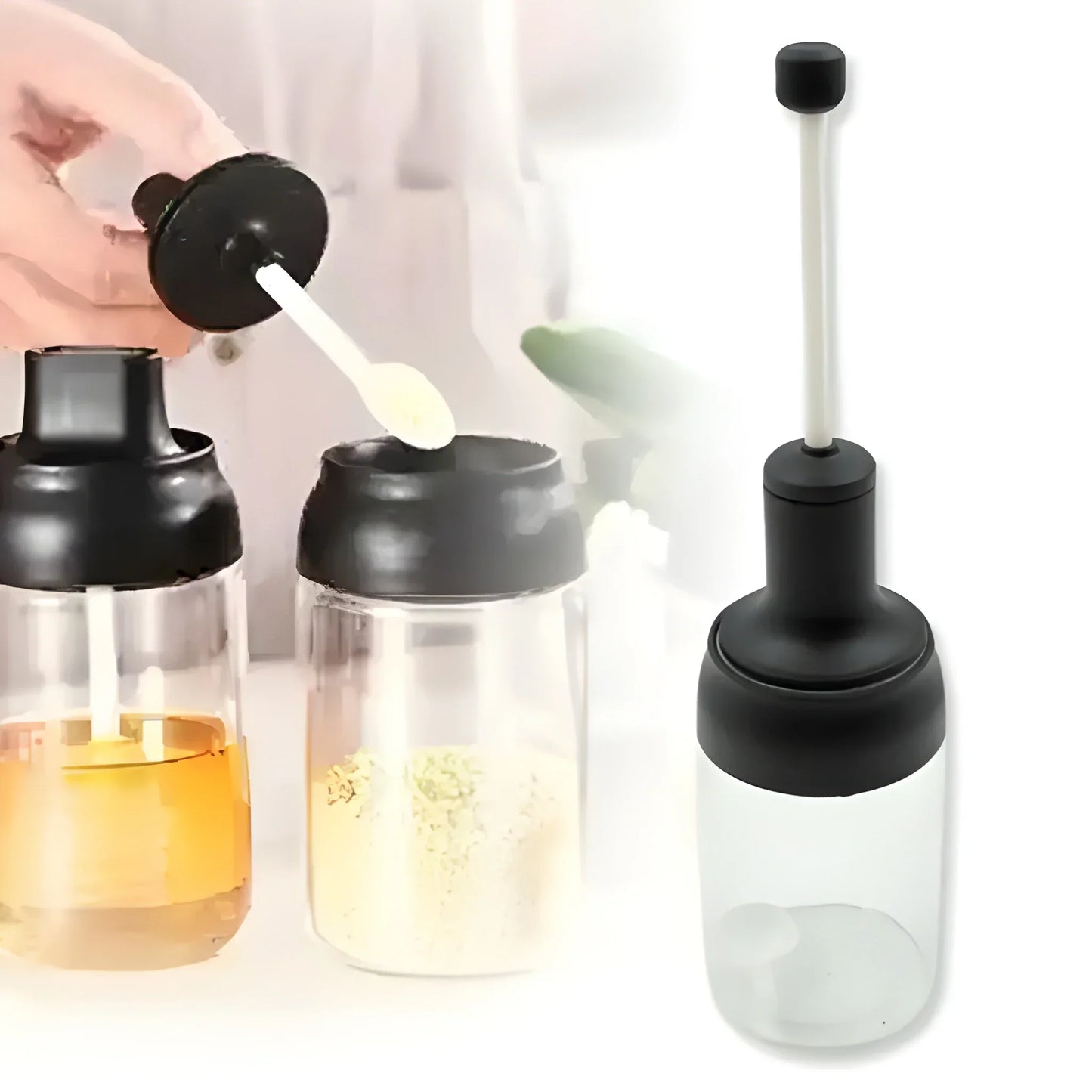 Glass Spice Dispenser Jar - Home & Kitchen