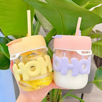 Glass Tumbler Mug with Lid & Silicon Sleeve