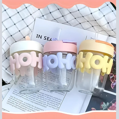 Glass Tumbler Mug with Lid & Silicon Sleeve