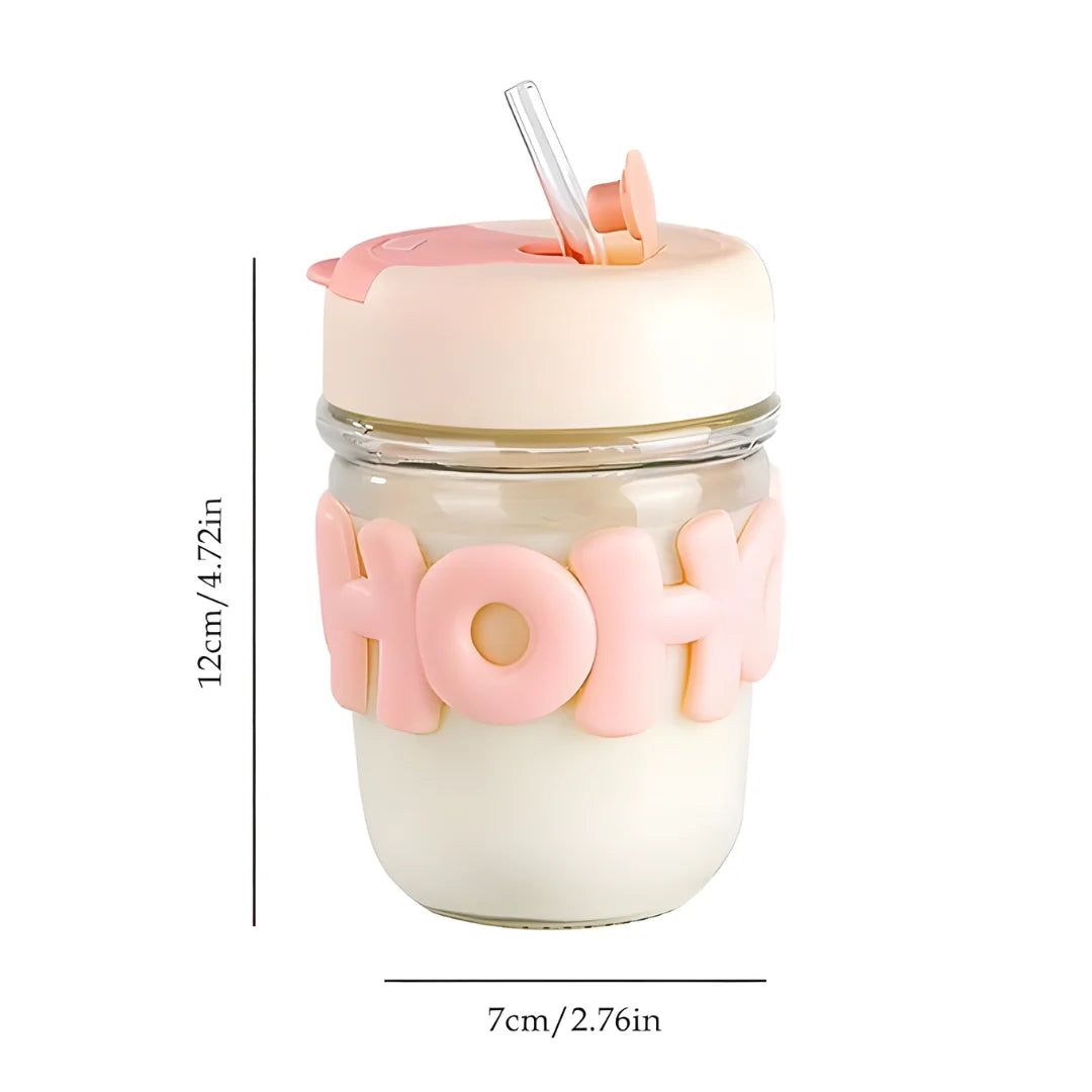 Glass Tumbler Mug with Lid & Silicon Sleeve