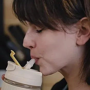 Glass Tumbler with Airtight Lid and Straw Water Bottles