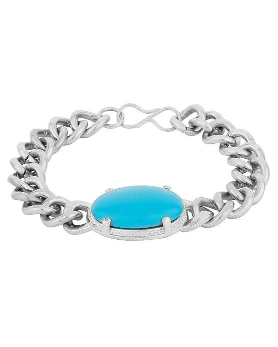 Gleaming Beads & Silver Plated Men’s Bracelet jewelry