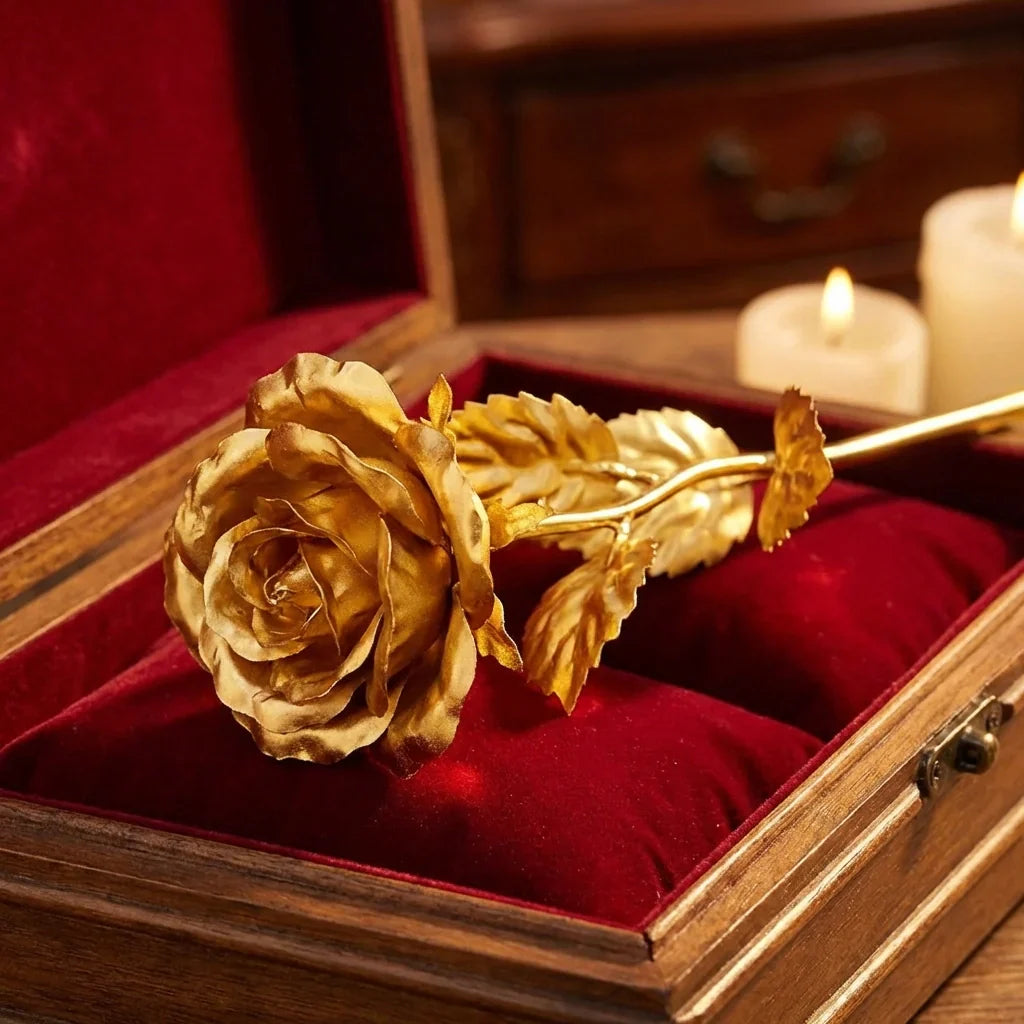 Artificial Golden Rose Gifts for Girls