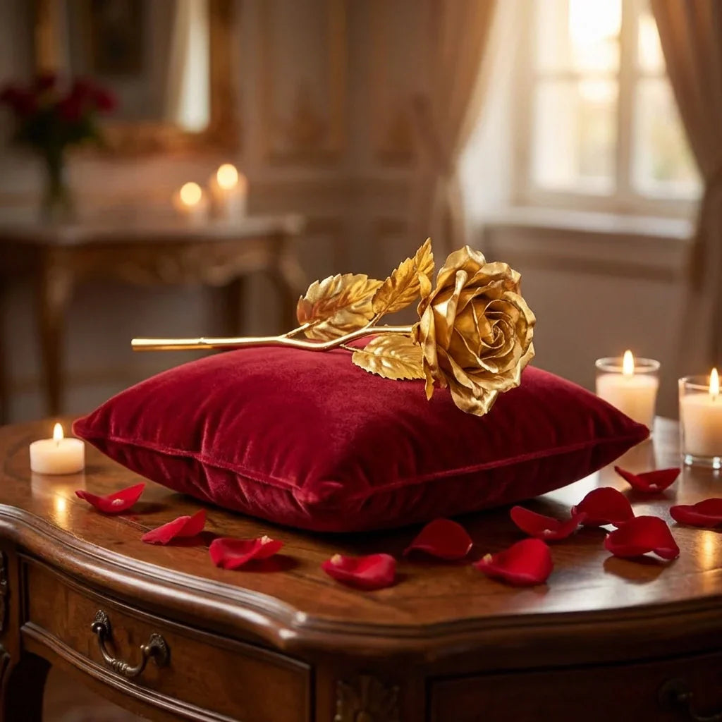 Artificial Golden Rose Gifts for Girls