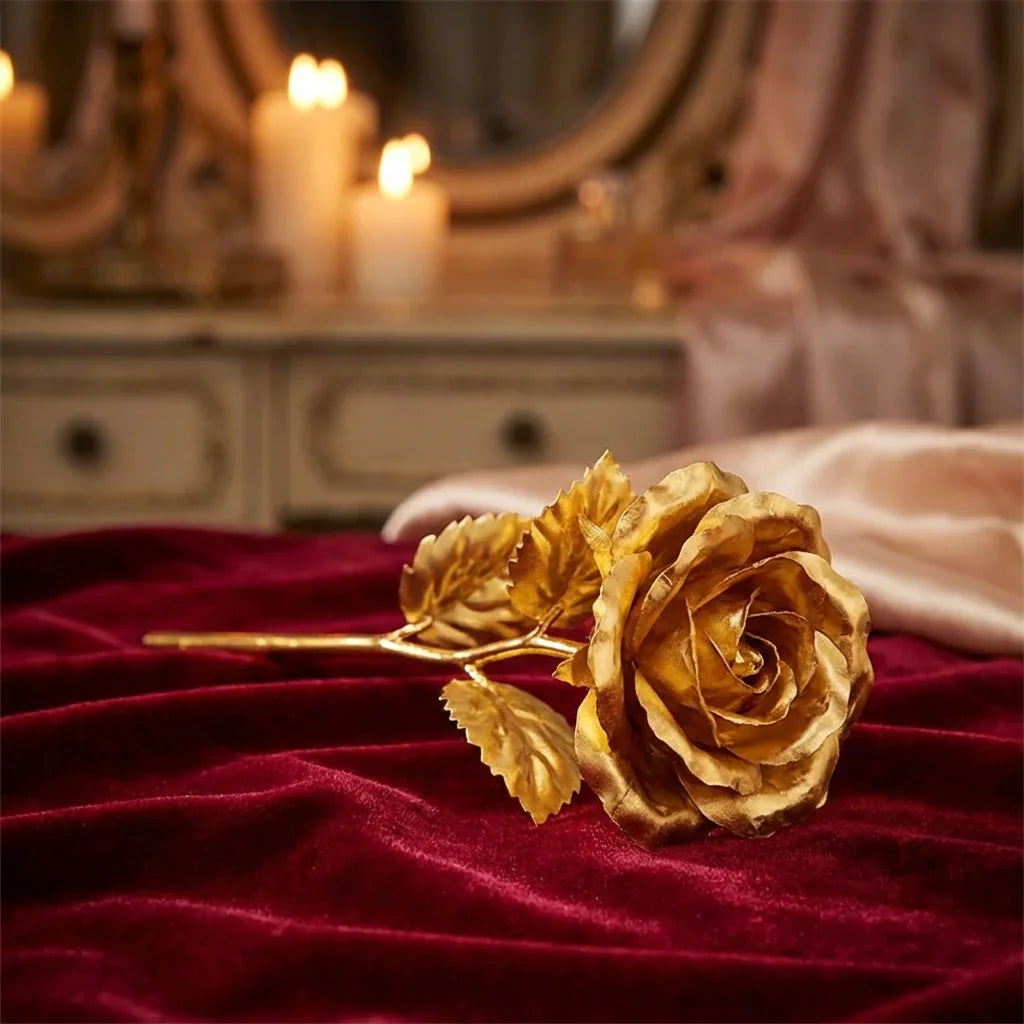 Artificial Golden Rose Gifts for Girls