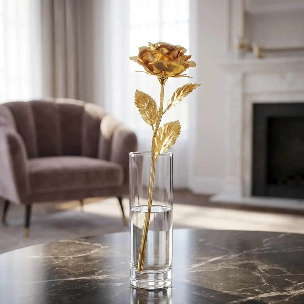 Artificial Golden Rose Gifts for Girls