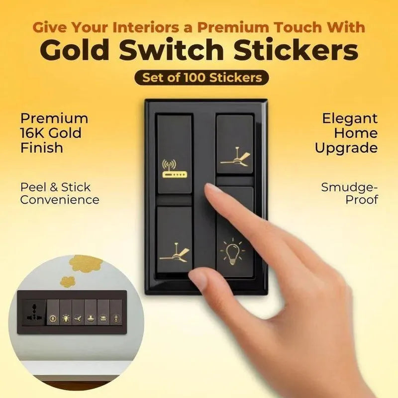 Gold Switch Stickers Home Improvement