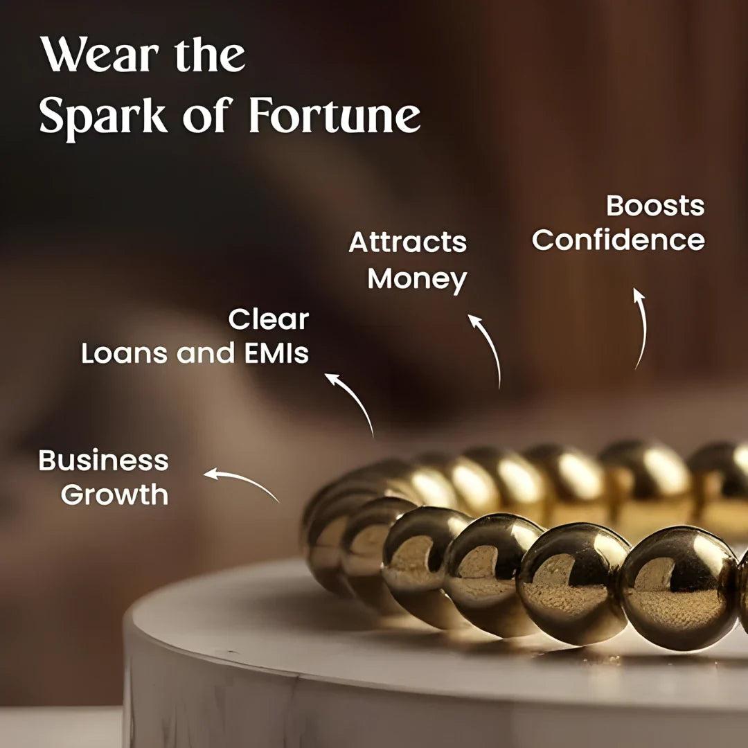 Golden Pyrite Bracelet 8mm Beads