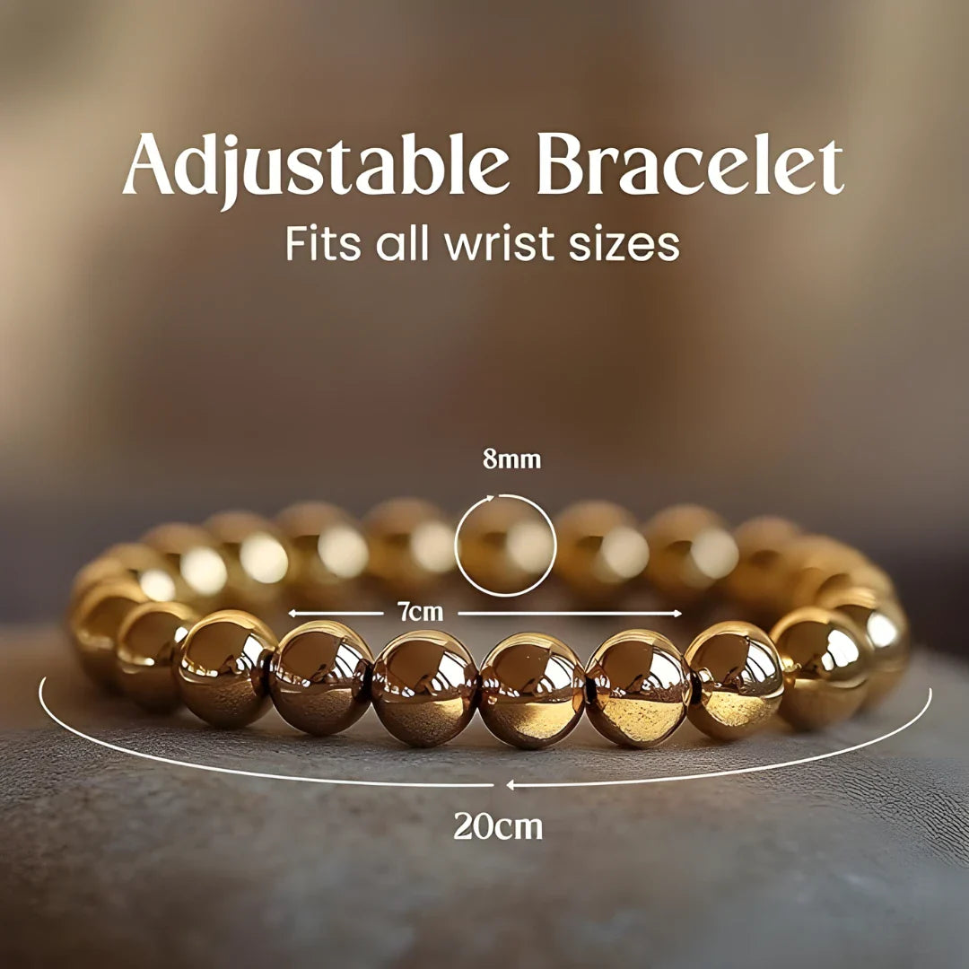 Golden Pyrite Bracelet 8mm Beads