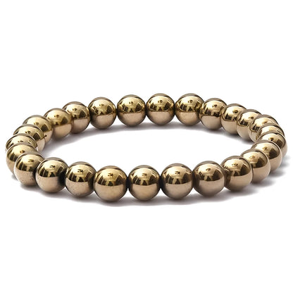 Golden Pyrite Bracelet 8mm Beads