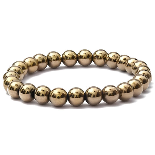 Golden Pyrite Bracelet 8mm Beads