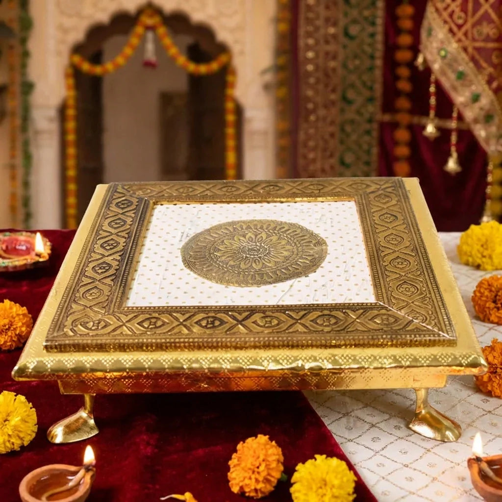 Best golden - square pooja chowki - religious altars | 2026 | fast shipping