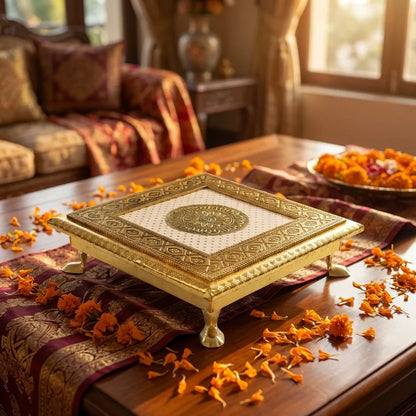 Best golden - square pooja chowki - religious altars | 2026 | fast shipping