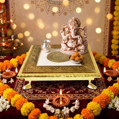 Best golden - square pooja chowki - religious altars | 2026 | fast shipping