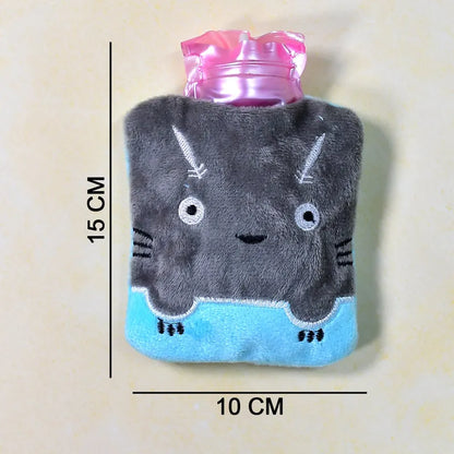Grey Cat Print Small Hot Water Bag With Cover - Health Care