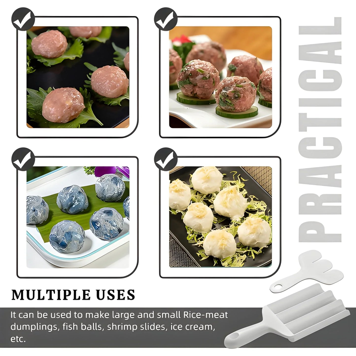 Gujia Meatball Maker Set Easily Shape Meatballs - Home & Kitchen