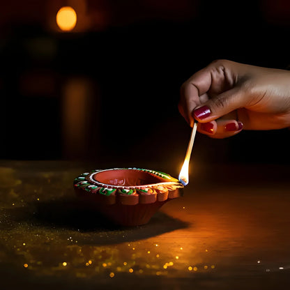 Best hand-painted clay diya set - religious items | 2025 | fast shipping
