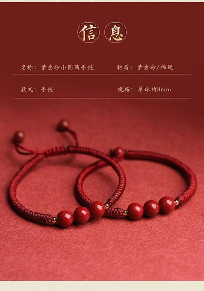 Hand Woven Cinnabar Small Beads Bracelet jewelry