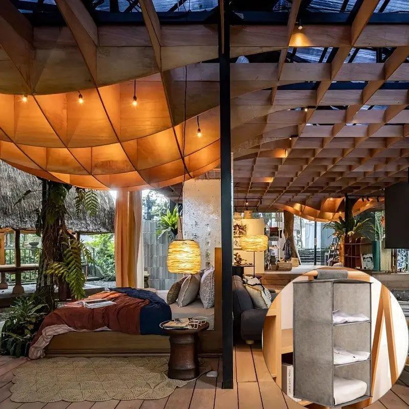 Hanging Wardrobe Organizer 3 Shelves Home Accessories