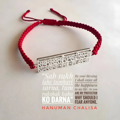 Hanuman Chalisa Protection Silver Plated Bracelet