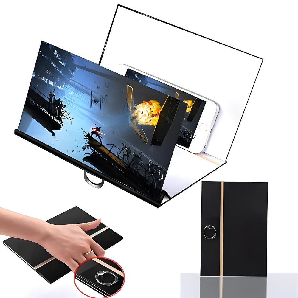 Magnifier Compouter Movie HD Phone Screen Magnifier – Portable Foldable Video Amplifier Stand for ...