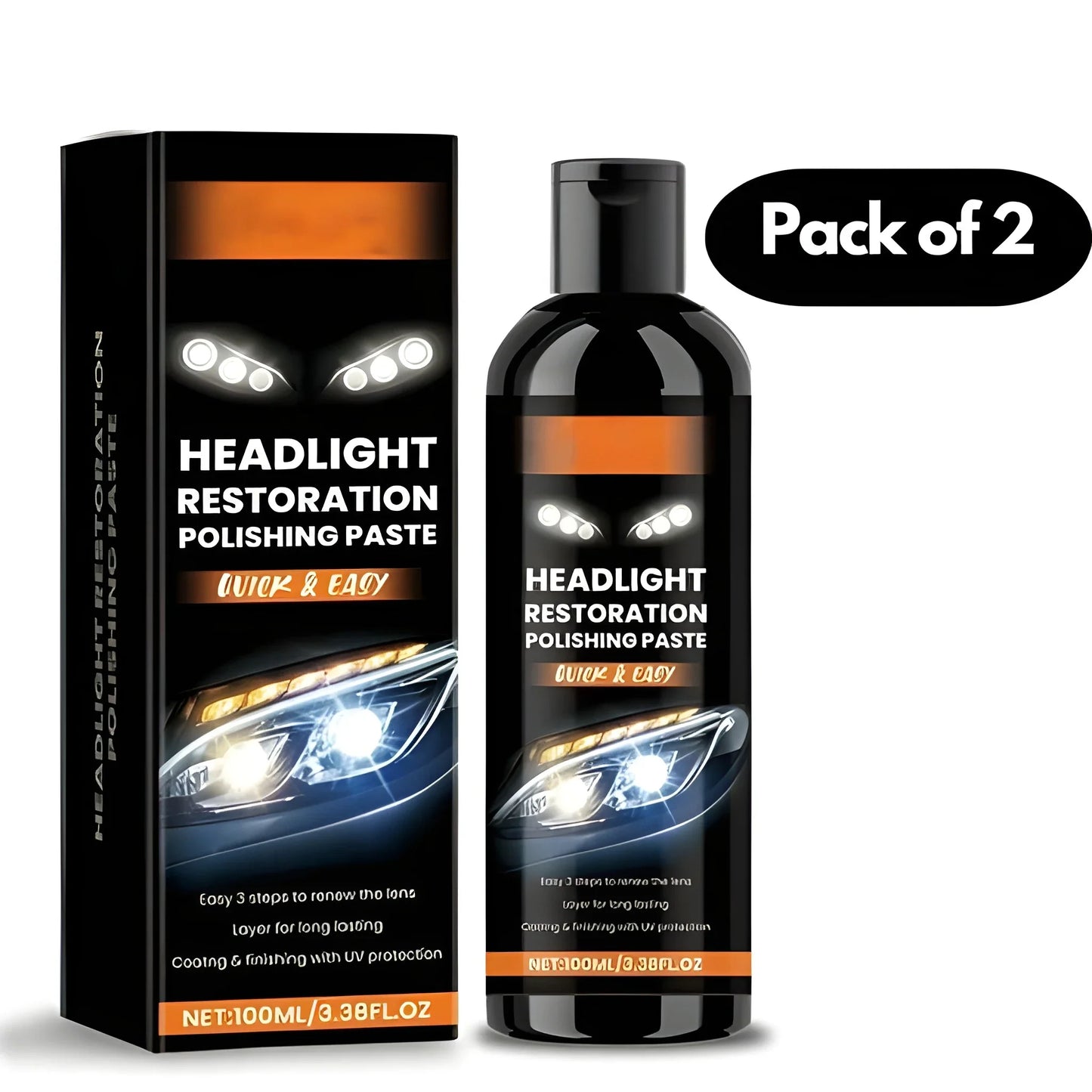 Headlight Polishing Paste – 2 Pack