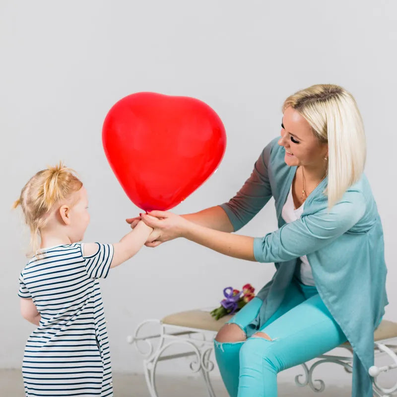 Heart Shaped Rainbow Latex Balloons (20 Pcs Set) - Toys