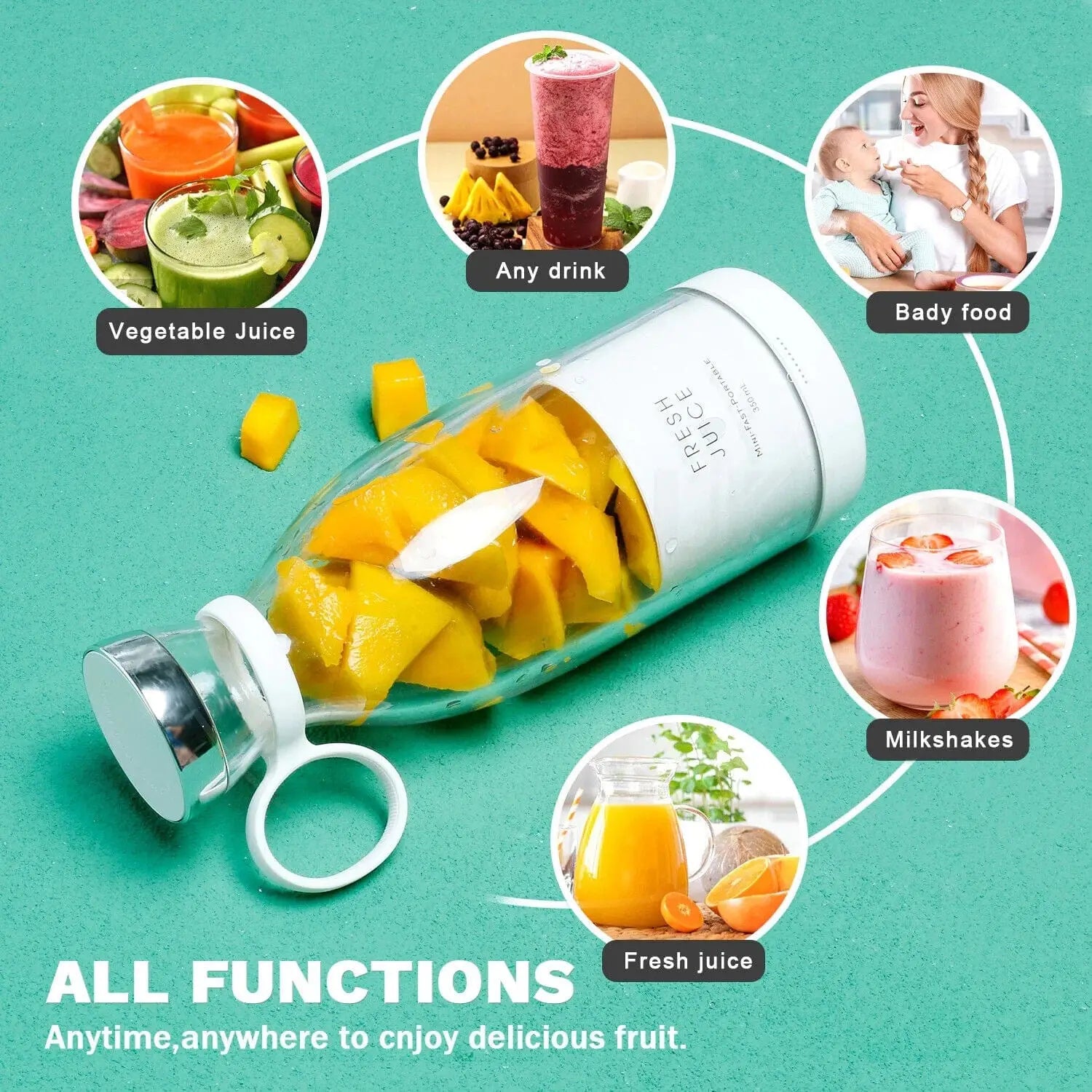 Electric Portable Mini Juicer Bottle
