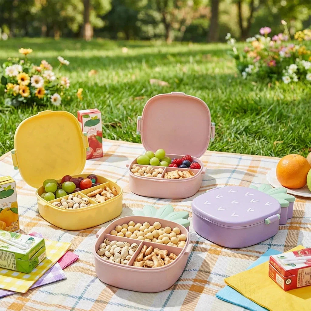 Best kids pineapple shaped lunch box with spoon-fork - sets | 2026 | fast shipping