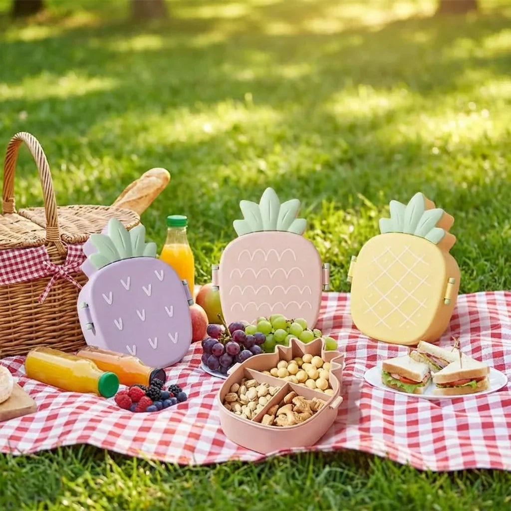 Best kids pineapple shaped lunch box with spoon-fork - sets | 2026 | fast shipping