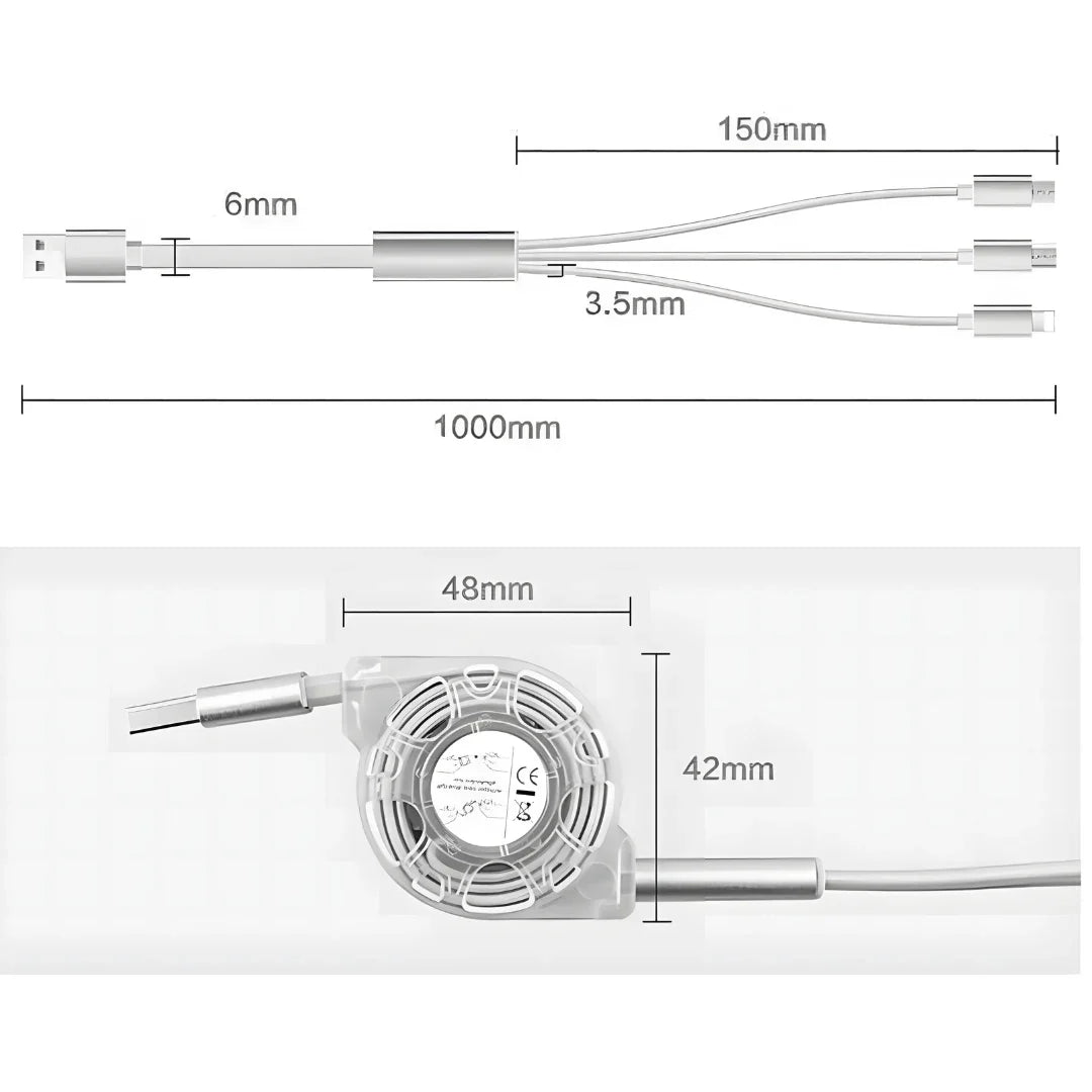 King Shine Multi Retractable Fast Charger