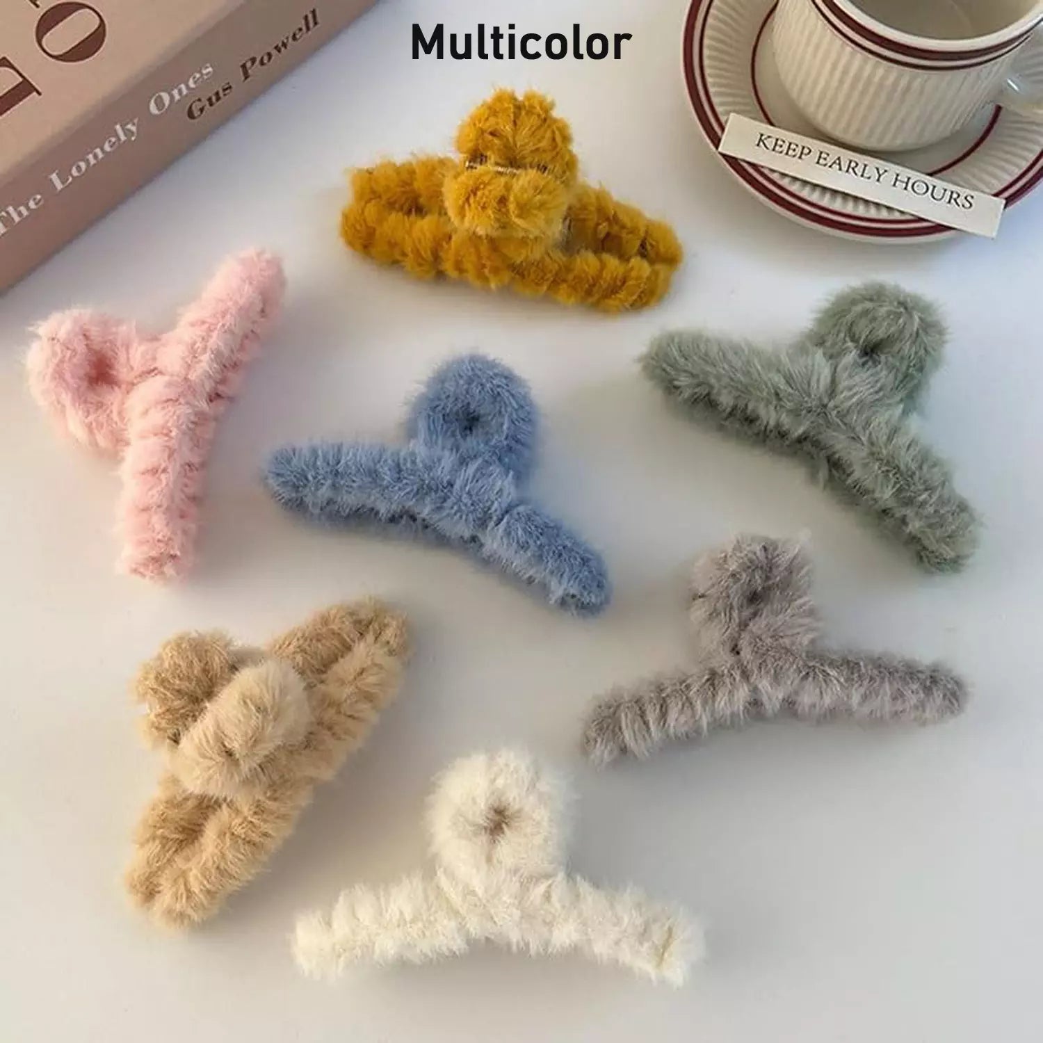Large Plush Hair Claw Clip - Health & Personal Care