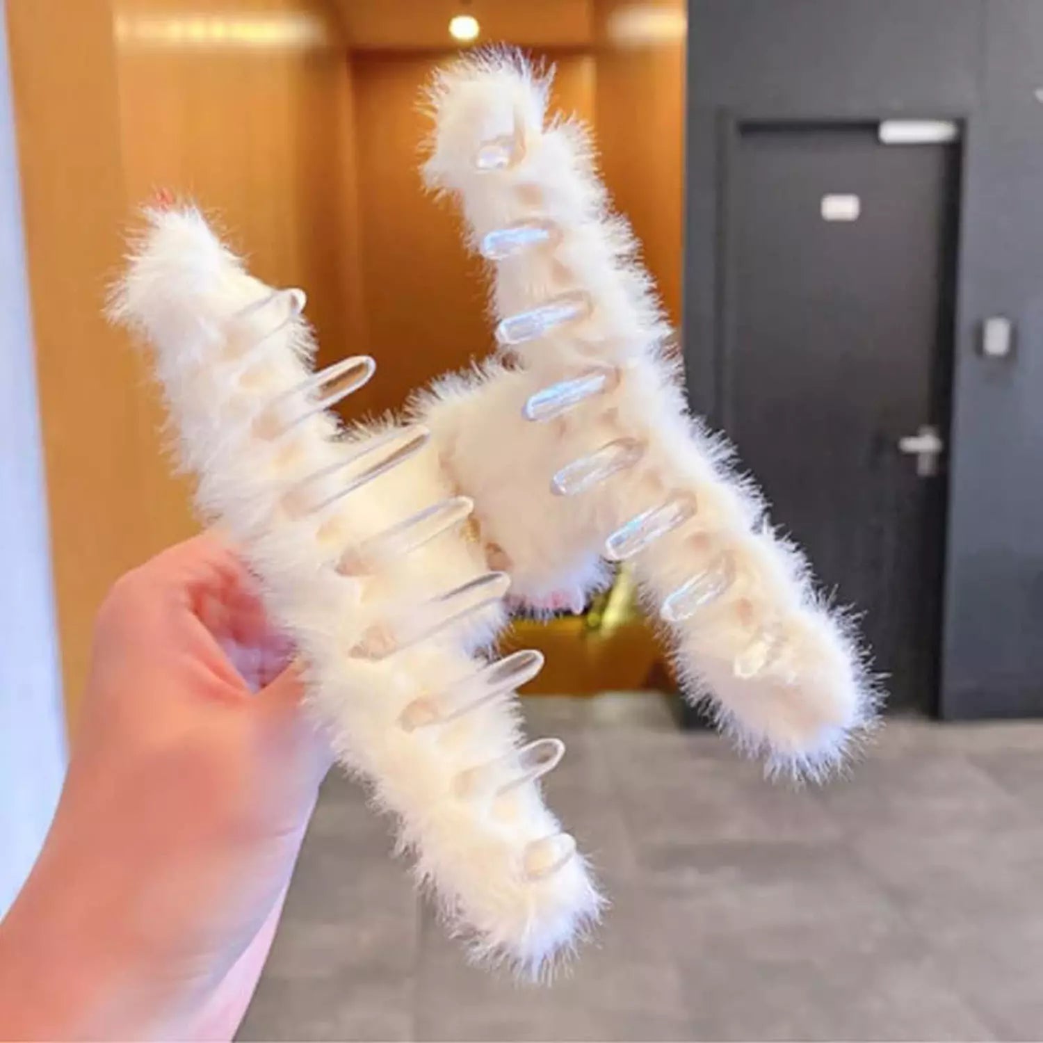 Large Plush Hair Claw Clip - Health & Personal Care