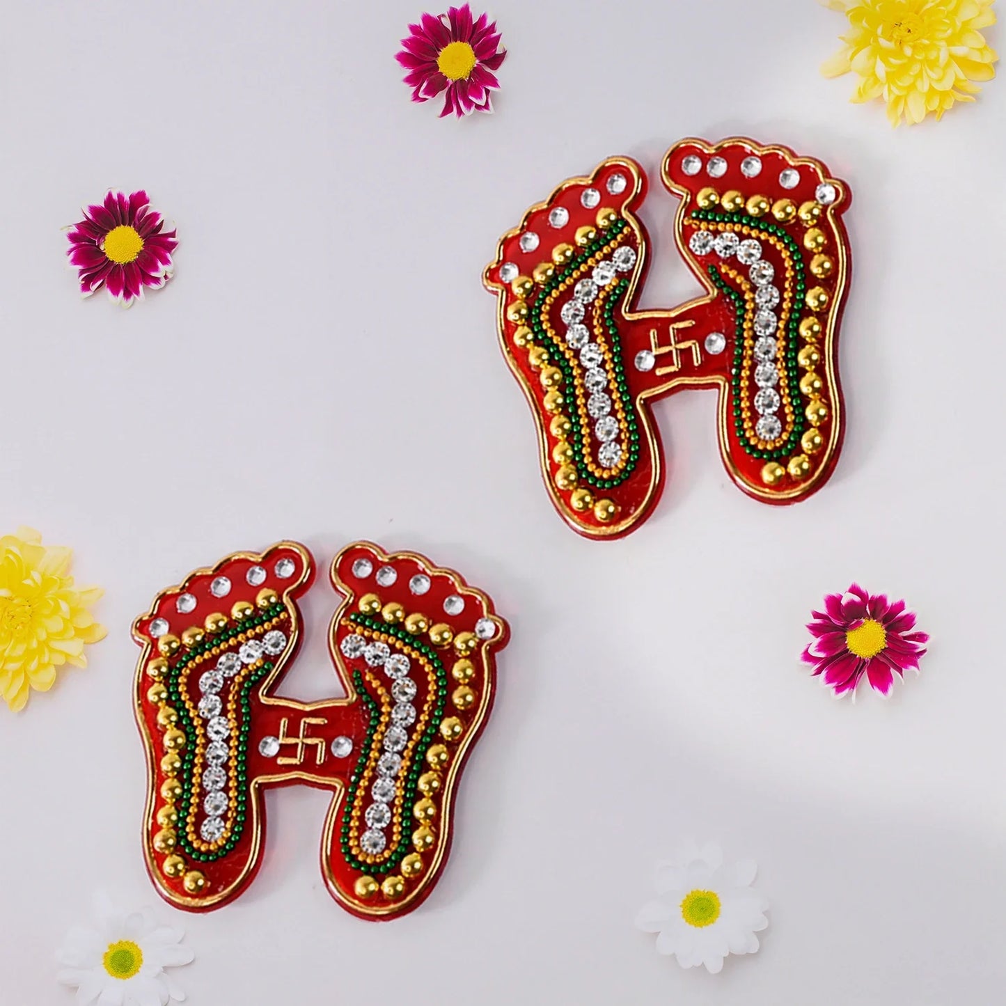 Best laxmi charan paduka sticker – 2 pc - religious items | 2025 | fast shipping