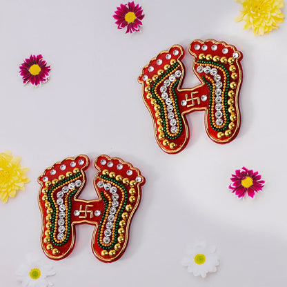 Best laxmi charan paduka sticker – 2 pc - religious items | 2025 | fast shipping