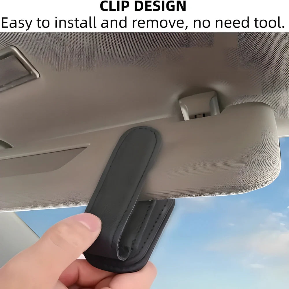 Leather Car Visor Clip