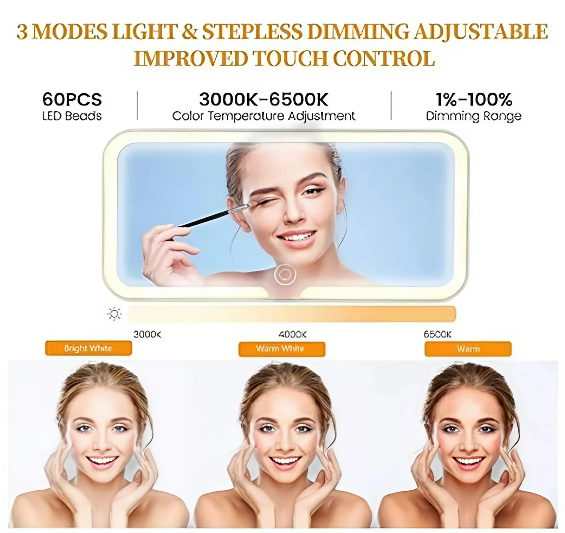 LED Car Makeup Mirror