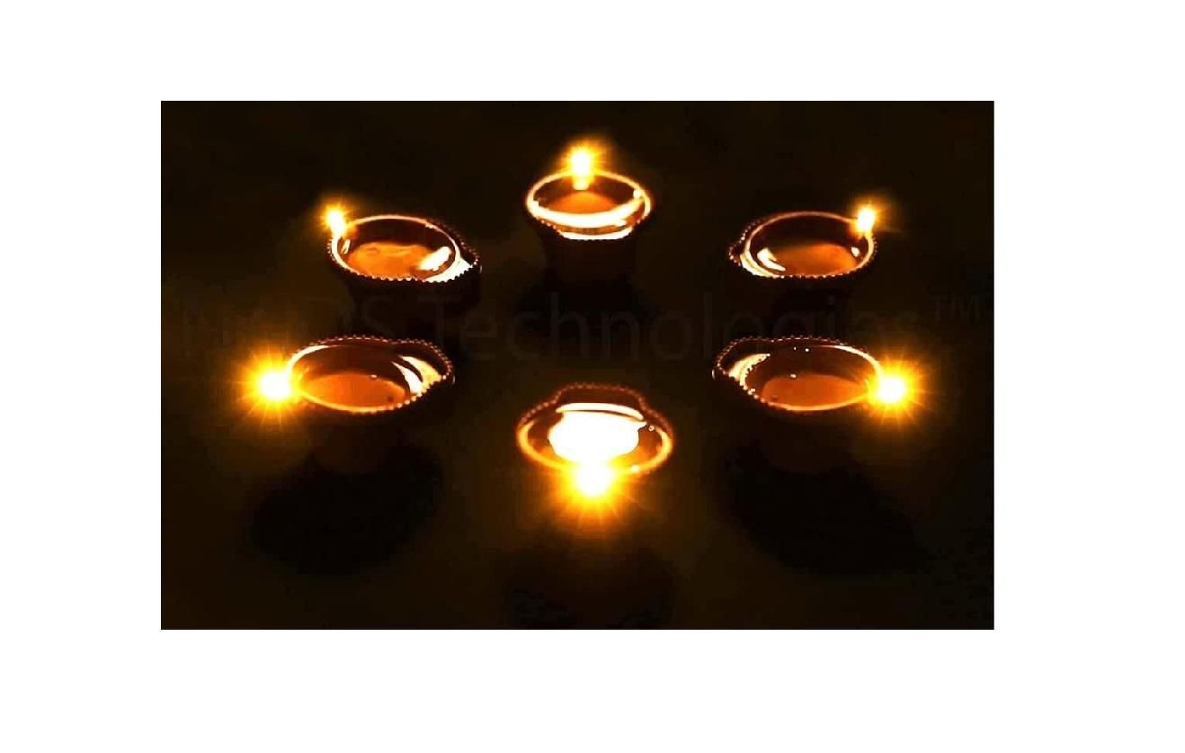 LED Light Water Sensor Diyas Plastic with Ambient Lights (Pack of 6/12/18/24)